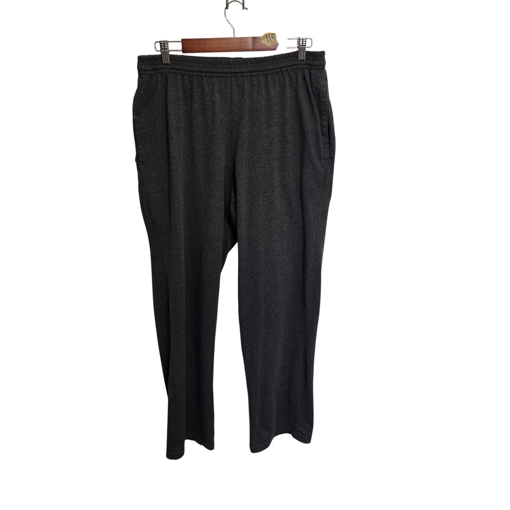 Hanes Mens Fleece Sweatpants Charcoal Heather Gray Athletic Lounge Pants Large